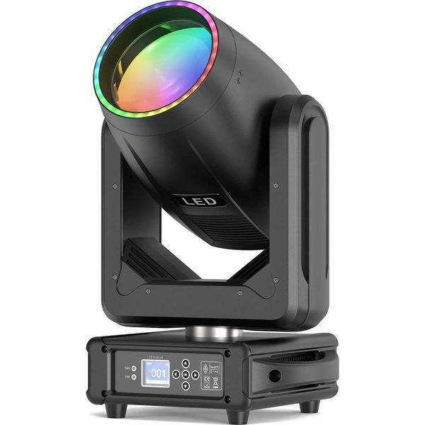 Led Moving Head 200 W - Luce Di Scena Dmx - 16/22 Canali DMX512/RDM - 90-240 V - 1×200 W Led + 31×0,2 W Rgb - Spina Ue-image