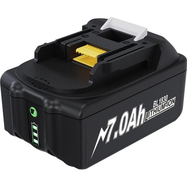 BL1830 Batteria Di Ricambio, 18V Li-Ion 7000 Mah (18650), Compatibile Con Makita Lxt BL1830/BL1860/LXT400, Colore Beige-image