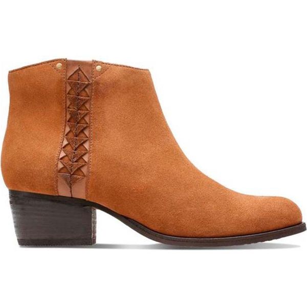 Clarks Stivali Da Donna In Pelle Marrone Con Cerniera Maypearl Fawn 40-image