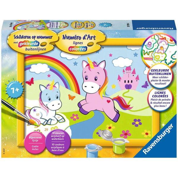 Ravensburger Dipingere Con I Numeri Il Mondo Degli Unicorni, Set Artigianale Per Bambini-image
