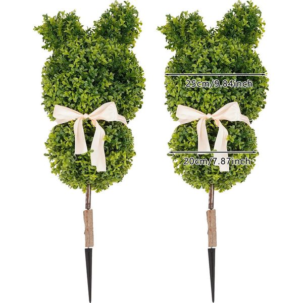 Albero Di Coniglio Artificiale, Set Di 2, Decorazione Per Interni Ed Esterni, Verde-image