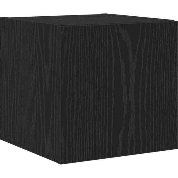 Syfax™ Mobile Tv Da Parete Rovere Nero 30,5 X 35 X 30 Cm-image
