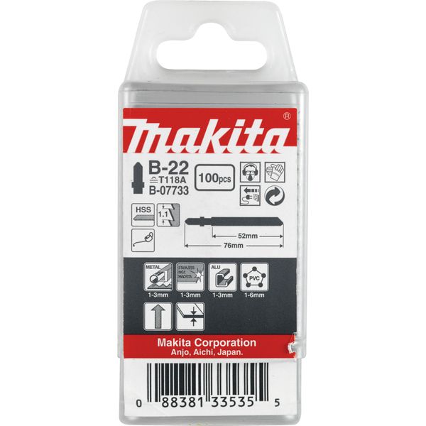 Makita Lama Per Seghetto Alternativo Per Metallo B-22 - 52 Mm - 24 - Hcs - 100 Pz.-image