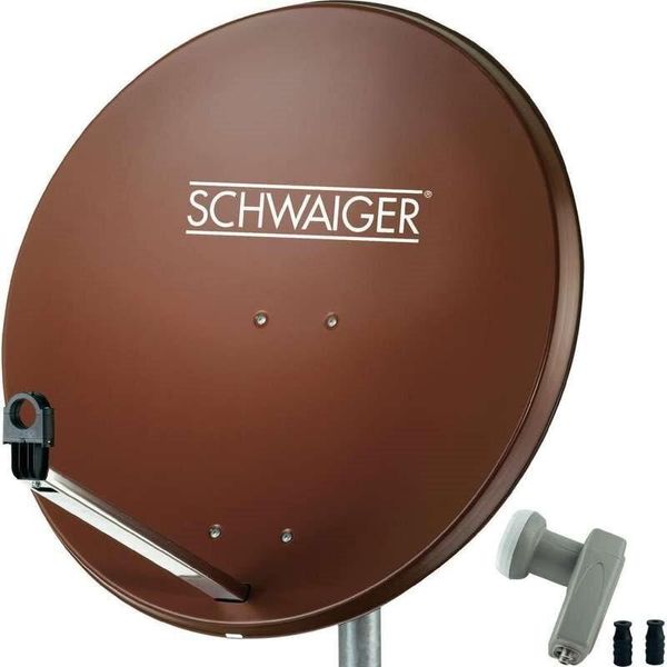 Sistema Sat Schwaiger 80 Cm 2 Partecipanti Twin-Lnb Rosso Mattone-image