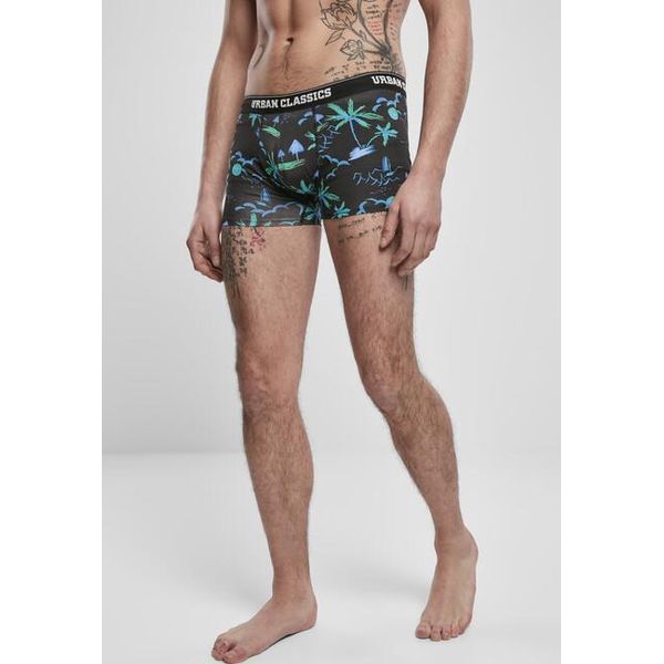 PáNské KraťAsy Urban Classics Boxer 3-Pack Island Aop+Lime+Grey - 5XL-image