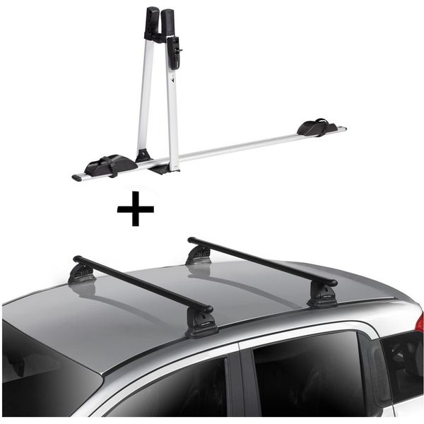 1X Vdp Portabiciclette Alu Premium + Portapacchi Vdp Evo In Acciaio Compatibile Con Bmw Serie 3 Gt (F34) 5 Porte Dal 2013-image