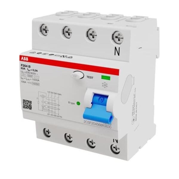 Stotz S&J Rcd Tipob 4P 63A,300Ma,3Ka,4Te F204B-63/0,3-4TE (2CSF204568R3630)-image