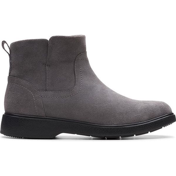 Clarks Stivali Da Donna Un Elda Lo In Pelle Scamosciata Grigia Con Cerniera 39,5-image