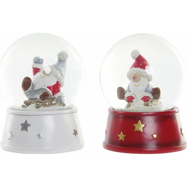 Guaina Per Albero Di Natale Dkd Home Decor In Resina Con Cristallo Babbo Natale (2 Pezzi) (9,5 X 9,5 X 13,5 Cm)-image