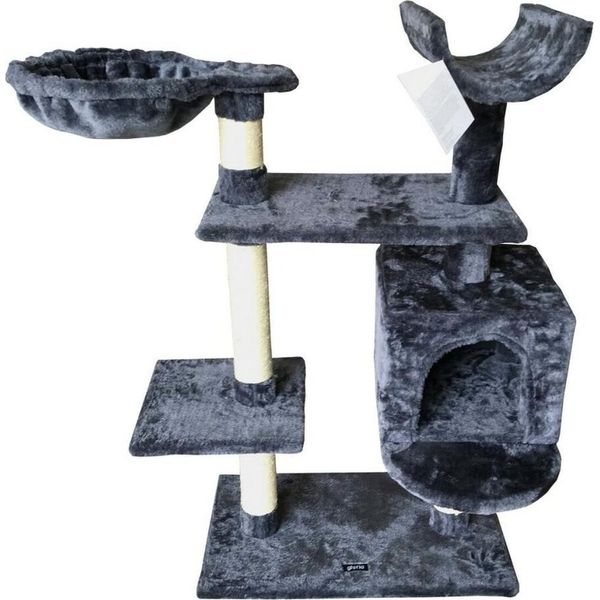Tiragraffi Per Gatti Gloria Jarama Tree Grigio Legno Carta Sisal (35 X 100 X 60 Cm)-image