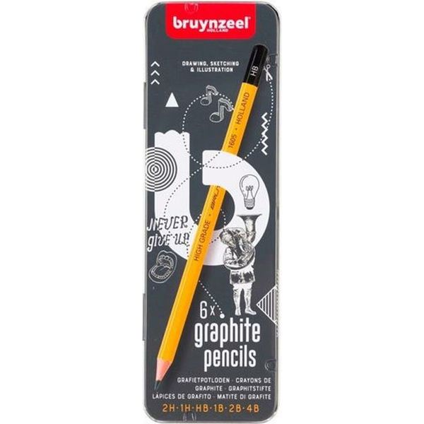 Bruynzeel - Matita Bruynzeel Teens Graphiet Ass | Peltro Uno 6 Pezzi | 6 Pezzi-image
