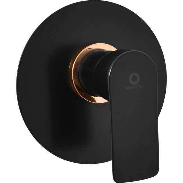 Vltava - Miscelatore Monocomando Per Doccia Con Corpo, Nero Opaco/Oro VT483LCMATZ, Rav SlezáK-image