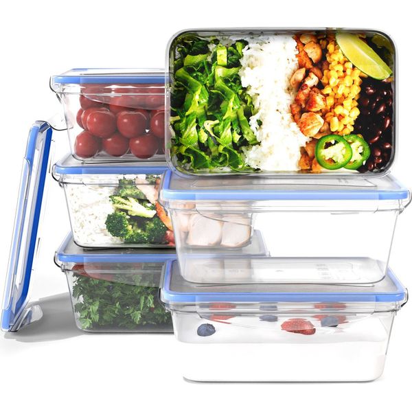 Classbach Contenitori Per Alimenti Con Coperchio | Set Di 6 | 100% A Prova Di Perdite | Meal Prep Boxes | Adatto Per Microonde, Lavastoviglie E Congelatore | C-FHD 4023 K-image