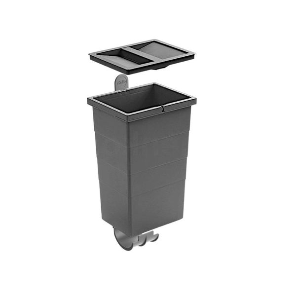 Hailo 1220355 Readybin 13 L Grigio Scuro 242X192X380 Mm Con Supporto A Parete-image