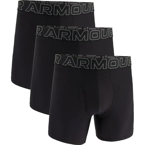 Under Armour Boxer Da Uomo, Confezione Da 3 - Boxer Performance Tech, Elasticizzati, Nero Tinta Unita S-image