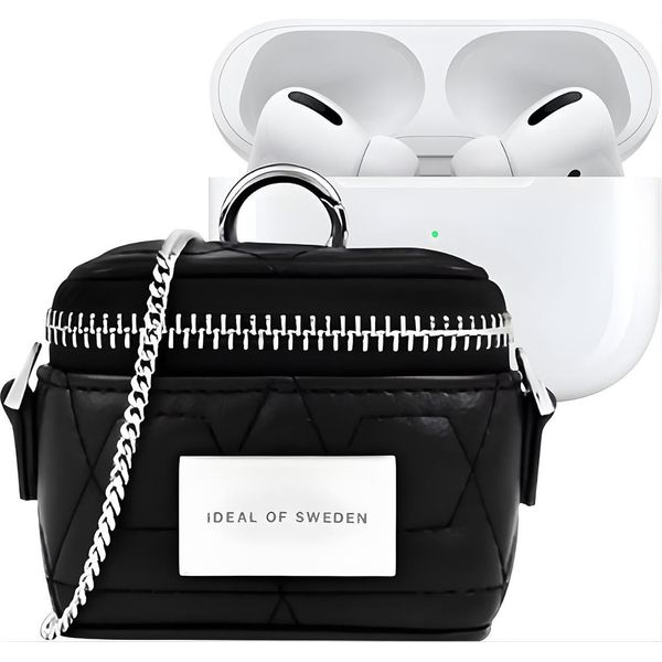 Ideal Of Sweden, Mini Custodia Per Airpods Modello Poppy Con Catena E Moschettone, Nero-image