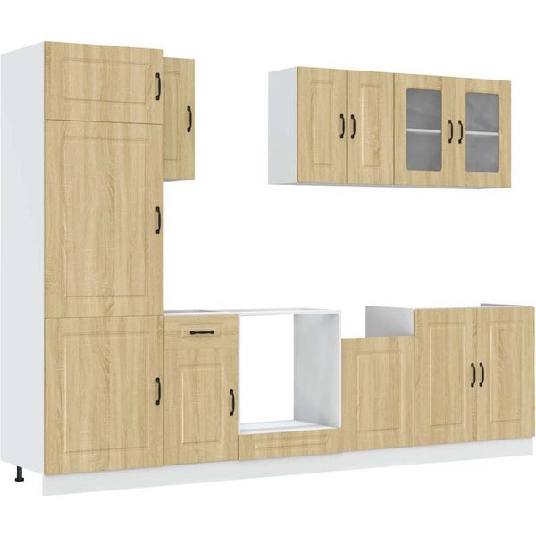 Vidaxl Set Di 8 Mobili Da Cucina Kalmar Sonoma In Legno Di Quercia-image