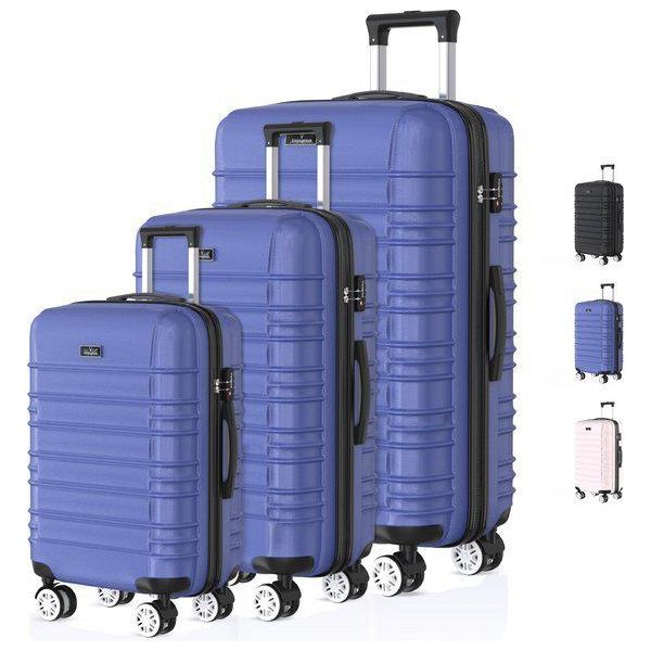 Voyagoux® Avalon - Set Di Valigie Da Viaggio - Valigia - 3 Pezzi - Valigia Da Viaggio Con Rotelle - Blu - Chiusura Tsa-image