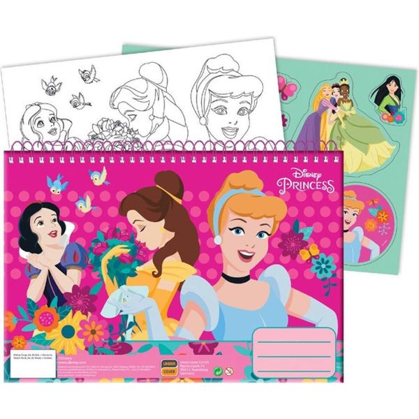 Quaderno A Spirale Disney Princess Spring A4 Con 40 Fogli E Adesivi-image