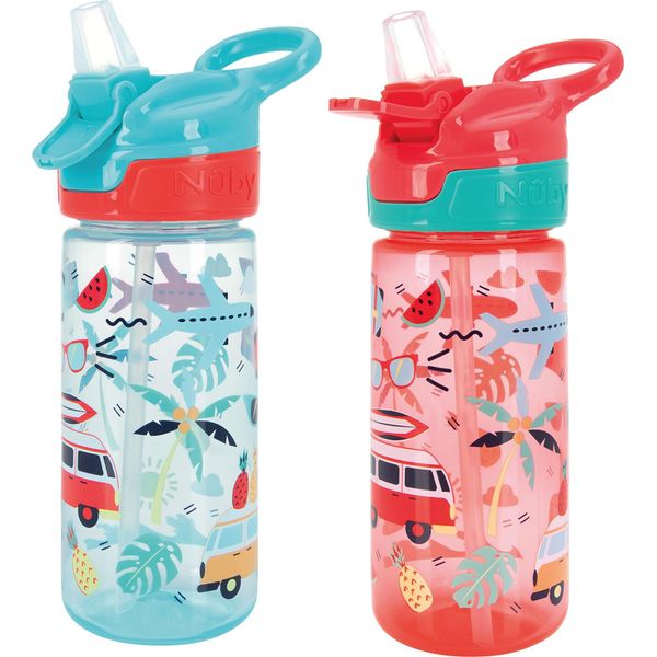 Biberon Nuby Super Quench, Senza Fuoriuscite, Biberon Attivo Per Bambini, 540 Ml, Manico Per Il Trasporto, A Flusso Libero, Lavabile In Lavastoviglie, Adatto Agli Sterilizzatori, Adatto Per Bambini A Partire Dai 18 Mesi Di Età-image