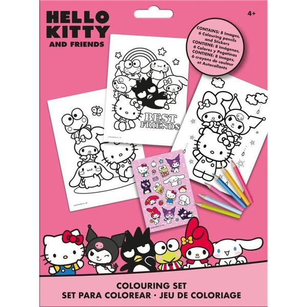 Set Di Adesivi E Disegni Da Colorare Hello Kitty And Friends-image
