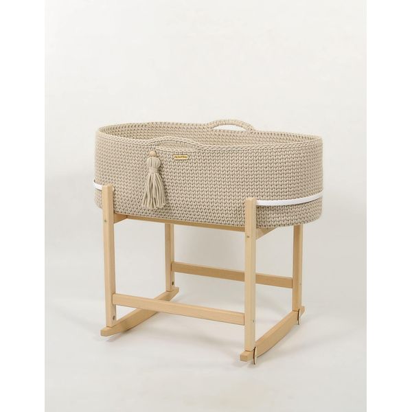 Boho Handmade Babymand - Culla - Con Materasso Antibatterico E Dondolo In Legno, Sicura E Accogliente-image