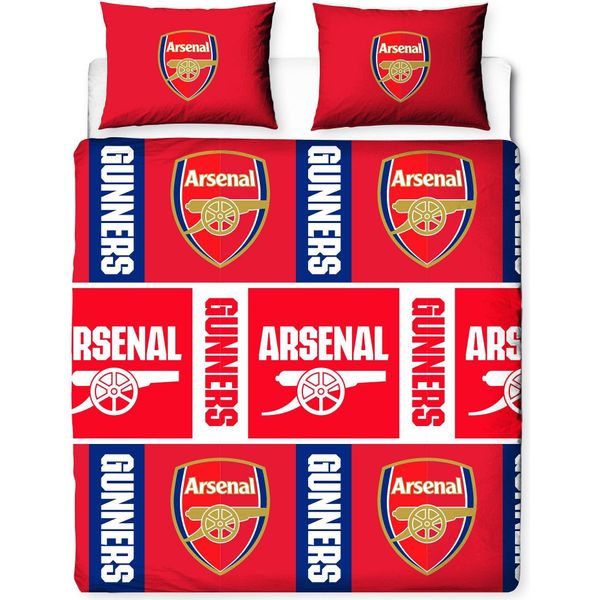 Arsenal Fc - Biancheria Da Letto Crest, Reversibile TC1036 (Letto Singolo) (Rosso)-image