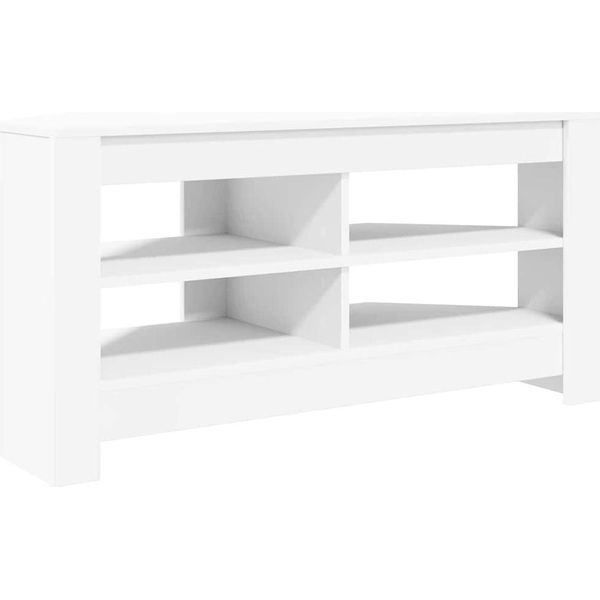 Vidaxl Mobile Tv Ad Angolo Bianco 102 X 40,5 X 45 Cm Materiale A Base Di Legno-image