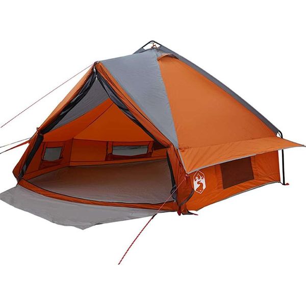 Vidaxl Tenda Teepee Con Tetto Grigio E Arancione 490 X 410 X 210 Cm-image