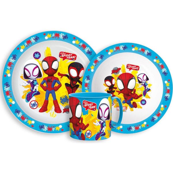 Set Di Stoviglie Spidey Team In Microplastica Con Tazza 265 Ml-image