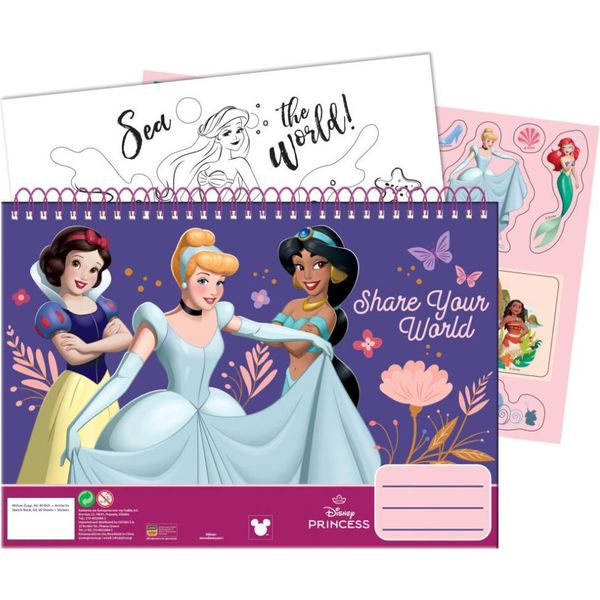 Disney Princess Your World Quaderno A Spirale A/4 Con 40 Fogli E Adesivi-image