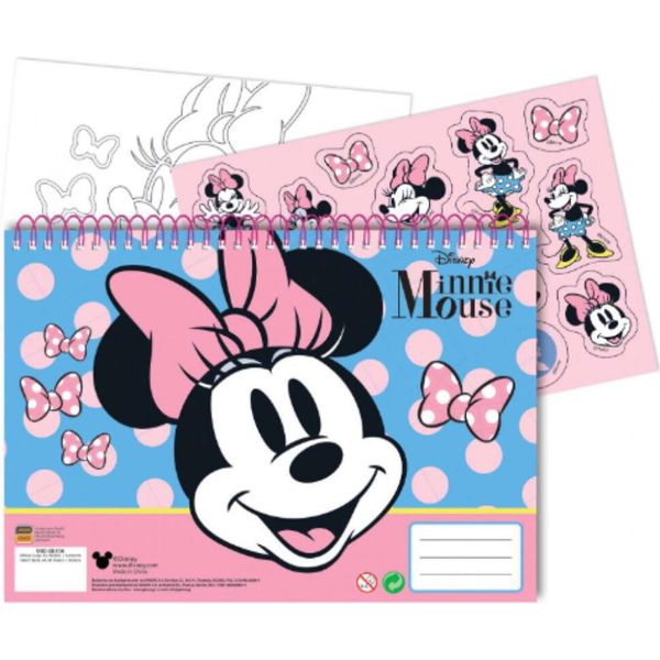 Disney Minnie Joy Quaderno A Spirale A/4 Con 40 Fogli E Adesivi-image