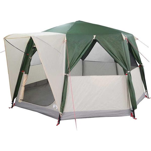 Vidaxl Tenda A Casetta Con Tetto E Portaoggetti Verde 425 X 396 X 222 Cm-image