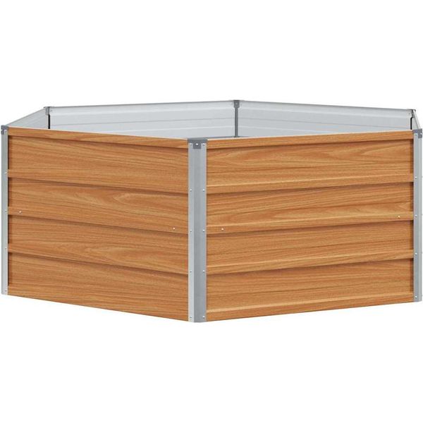 Vidaxl Letto Da Giardino Rialzato In Legno 129 X 129 X 45 Cm Acciaio Zincato-image