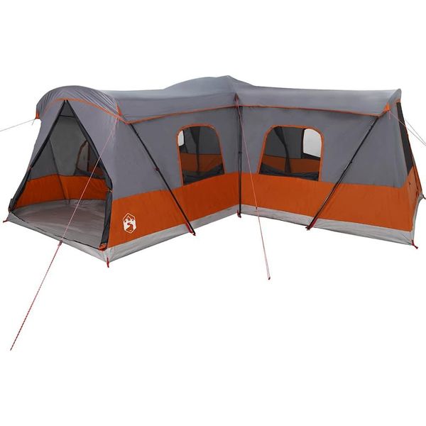 Tenda Vidaxl Con Tetto Con Portaoggetti Grigio E Arancione 680 X 510 X 210 Cm-image