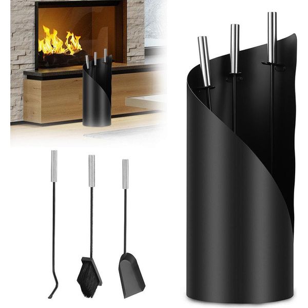 Bettizia Set Di Accessori Per Caminetto Da 4 Pezzi Con Set Di Pulizia Per Caminetto In Acciaio Inox Rivestito Set Di Accessori Per Caminetto Per Caminetto-image