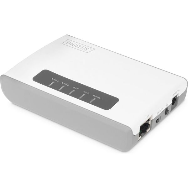 Digitus 2-Port USB2.0 Wireless Multif. Server Di Rete, 300Mbps-image