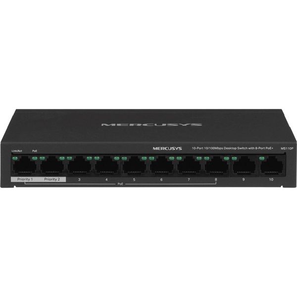 Mercusys Mercusys Switch Desktop A 10 Porte 10/100Mbps Con 8 Porte Poe+-image
