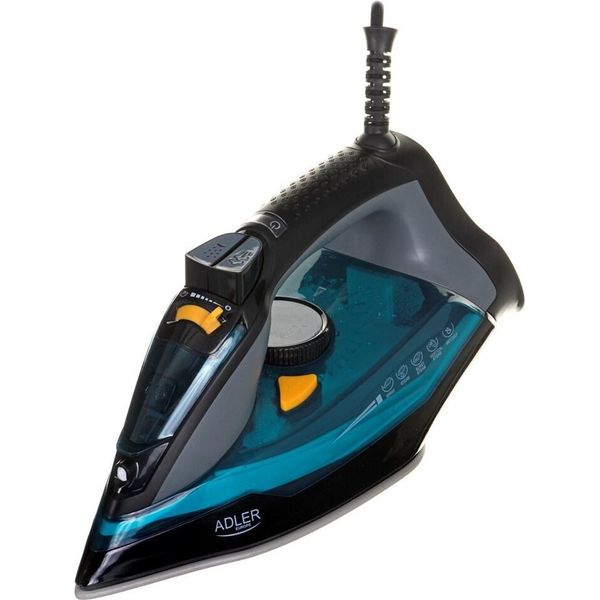 Adler | Ad 5032 | Ferro Da Stiro | Ferro A Vapore | 3.000 W | Capacità Del Serbatoio Dell'acqua 350 Ml | Produzione Di Vapore Continuo 45 G/Min | Produzione Di Vapore 80 G/Min | Blu/Grigio-image