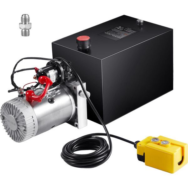 Succebuy Pompa Idraulica Da 20 Litri, Pompa Per Rimorchio Inclinabile A Singolo Effetto, 0,91 Gpm, 3200 Psi Max. Pressione, Unità Di Azionamento Dc 12 V Per Il Sollevamento Di Autovetture-image