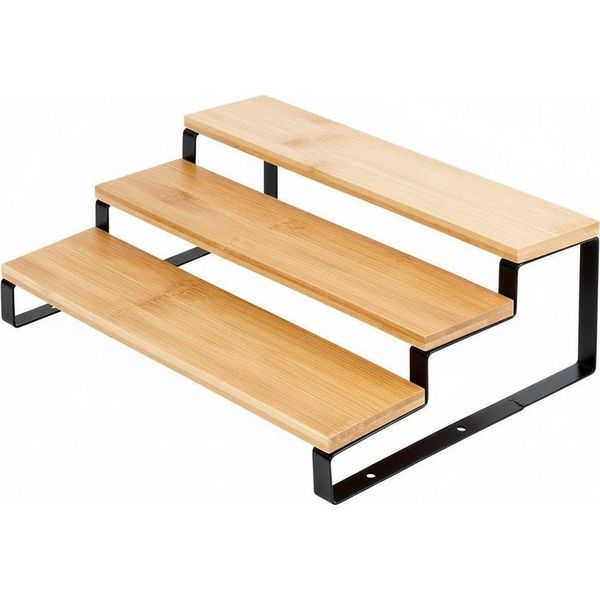 Scaffale Da Cucina In Legno A 3 Livelli 32 X 23,5 X 9,6 Cm-image