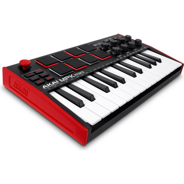 Akai Mpk Mini MK3 Control Keyboard Pad Controller Midi Usb Black, Red-image