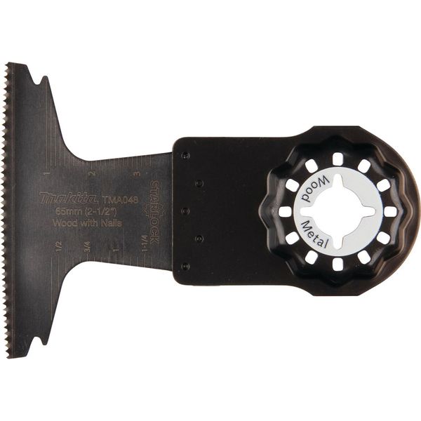 Lama Makita Per Taglio A Tuffo Bim, 65 Mm, TMA048 Starlock - 65 X 40 Mm - Bim - TMA048 - Legno Con Chiodi-image