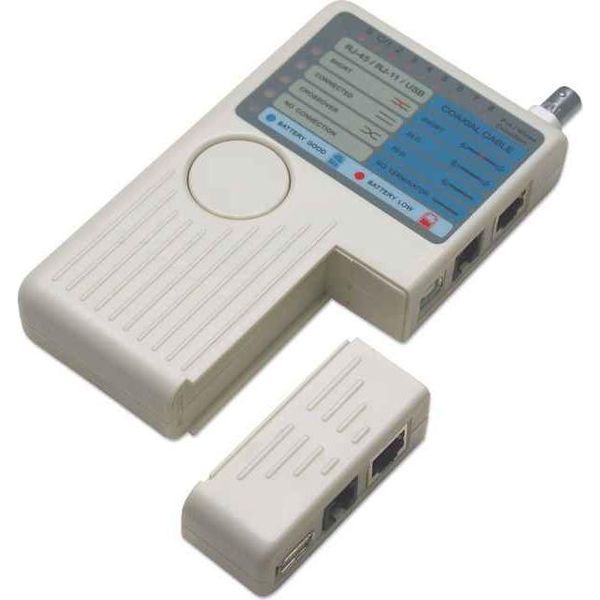 Intellinet Kabeltester 4-In-1 RJ45/RJ11/USB/BNC Beige Retail-image