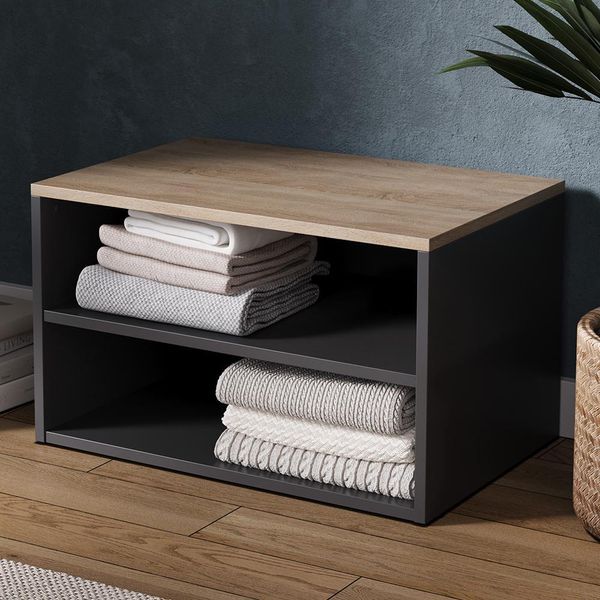 Vicco Cassettiera Betti, 60 X 36 Cm Con 2 Scomparti, Antracite/Sonoma-image