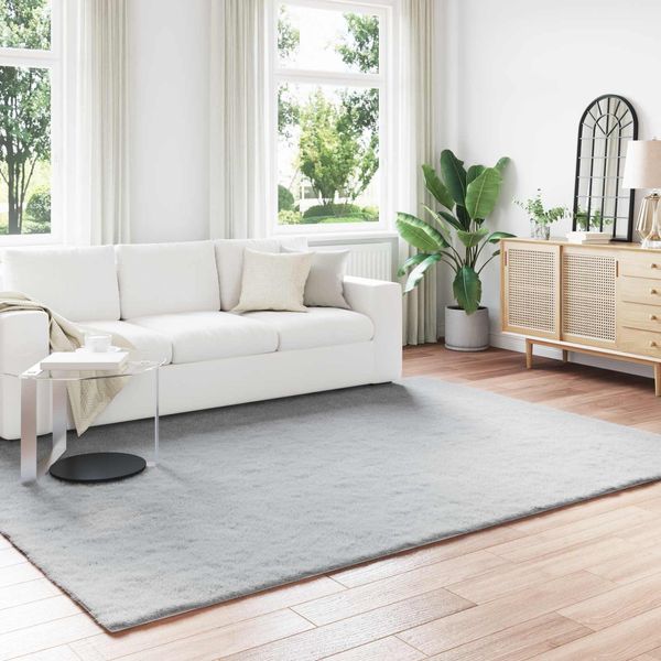 Vidaxl Tappeto Coniglio In Pelliccia Sintetica Grigio Olite 200 X 280 Cm Poliestere-image