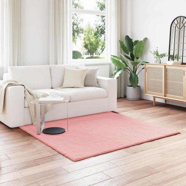 Vidaxl Tappeto Coniglietto In Pelliccia Sintetica Rosa Olite 160 X 160 Cm Poliestere-image