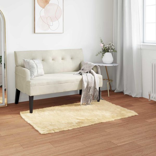 Vidaxl Tappeto In Pelle Di Pecora Artificiale Tafalla Cream 60 X 110 Cm Poliestere-image