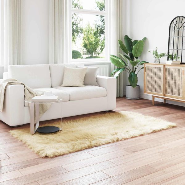 Vidaxl Tappeto In Pelle Di Pecora Artificiale Tafalla Crema 80 X 200 Cm Poliestere-image