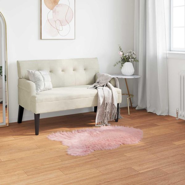 Vidaxl Tappeto In Pelle Di Pecora Artificiale Tafalla Pink 60 X 90 Cm Poliestere-image